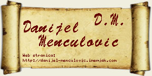 Danijel Menčulović vizit kartica